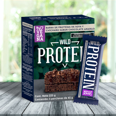 Barra de Proteína Vegana sabor Chocolate Amargo 5 unidades