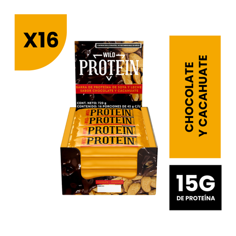 Barra de Proteína Sabor Chocolate y Cacahuate 16 unidades