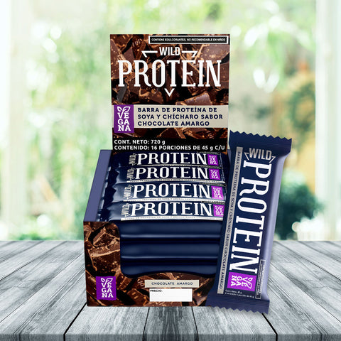 Barra de Proteína Vegana sabor Chocolate Amargo 16 unidades
